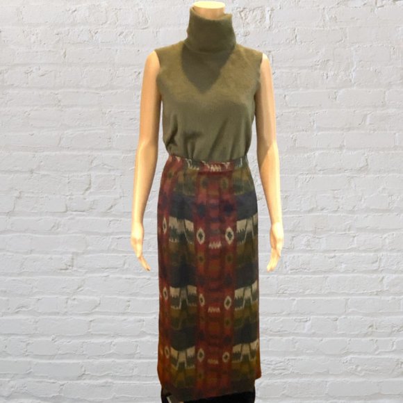 VINTAGE GABRIELLA -- Maxi Skirt, Southwest Print, Wrap Around, Velcro Closure - Picture 11 of 11